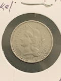Nickel 3 cent 1867 nice quality coin. see pics