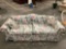 Floral print couch w/ 2 matching throw pillows, shows wear, see pics.