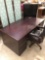 Large Modern Office Desk with Drawers and Rolling Office Chair