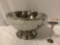Large chrome centerpiece bowl, made in India, approx 17 x 9 in.