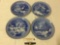 4 pc. lot vintage decorative winter scene plates made in Japan, approx 8. In.