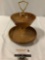 Oregon Myrtlewood 2-tier snack bowl by Lakeshore Myrtlewood, approx 8 x 10 in.
