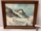 Vintage framed beach scene art print by A. Sehring, approx 23 x 19 in.