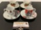 8 pc. lot of cup and saucer sets: Enoch Wedgwood Tunstall, Arte de Cafe. See pics.