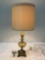 Vintage table lamp w/ shade, tested/working, approx 13 x 34 in.