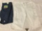 2 pc. lot of new with tag men?s cargo shorts, size 38; Calvin Klein - white / Agile - blue.