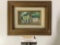 Small framed Onyx rustic country Store painting, approx 10 x 8 in. INV 2185