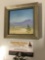Tiny framed desert scene original painting signed by artist Ida Davis, approx 5 x 5 in.