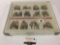 Vintage 12 piece porcelain Christmas tree holiday ornament set inbox, holiday Classics, 1988,