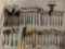 44 pc. lot of Oneida flatware: silver plate, gold tone, spoons, knifes, forks, see pics.