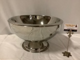Large chrome centerpiece bowl, made in India, approx 17 x 9 in.