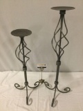 2 pc. lot of metal wire candle holders, approx 30 x 11 in.