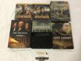 6 DVD sets: Spartacus, The Pacific, John Adams, Band of Brothers, The Founding of America.