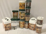 13 pc. lot of Click Clack stackable airtight canisters in multiple shapes/sizes.