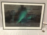 Framed Northern Lights, Aurora Borealis and the big dipper, Alaska art print, approx 36 x 24 in.
