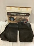 Husky Liners vehicle floor liner set w/ box, used condition, approx 19 x 30 in. each.