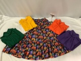 6 pc. lot of blouses/ skirt made by Native Americans in the Gallup New Mexico fabric shop, size