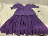 2 pc. set peasant style blouse made by Anne Konya, CA designer, southwest purple skirt style long