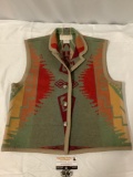Native Jackets etc. native American wool vest, Santa Fe New Mexico, size XL.