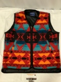 Pendleton high-grade western wear wool full zipper vest, size Medium, approx 21 x 25 in.