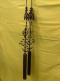Pair of decorative curtain hooks w/ brass butterfly design.