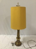Vintage Robert Abbey Inc. table lamp w/ shade, tested/working, approx 12 x 35 in.