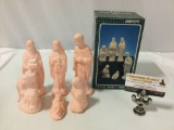 Vintage 1989 Terra-Nativity Set w/ 6 figure Nativity Scene and box. IN