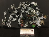 Lg. lot of partially painted plastic miniature fantasy battle game figures, trolls warriors, as is