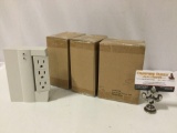 4 pc. lot of Side Socket power strip, adjustable electrical outlet accessories.