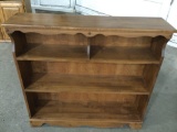 Vintage wood bookshelf, approximately 43 x 10 x 40 in.