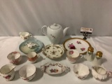 16 pc. lot of vintage fine china: Rosenthal Moliere footed bowl, Wedgwood, Hutchenruether, see pics