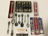 Nice lot of vintage modern collectible spoons, souvenir spoon, largest approx 6 x 1.5 in.