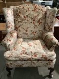 Vintage floral upholstered arm chair, approximately 33 x 31 x 39 in.