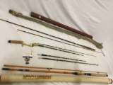 3 pc. lot of of fishing rods w/ cases/extras; Daiwa 1177ACG, Sears Spin Casting Rod 6? Light Action
