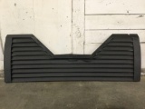 Flat black painted steel slatted truck tailgate, approximately 64 x 22 in. Sold as is.