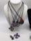 Lot of hand blown glass necklaces one pendant and a pair of earrings