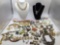 Large selection of vintage Jewelry earrings, bracelets, necklaces, brooches, some signed
