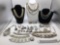 Impressive selection of better quality vintage silver toned jewelry several piece signed