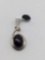 black onyx Sterling silver pendant marked .925