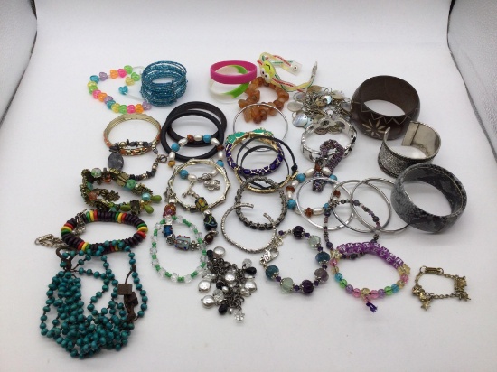 Large selection of fashion bracelets