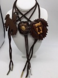 Hand crafted and unusual wooden bolo tie pendants with bolo ties Part 2
