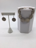 Set of Buffalo nickel earrings and bracelet