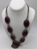 Large vintage / Antique necklace with large purple stones