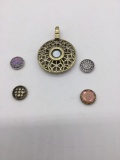 Large double sided pendant with changeable magnetic centers see pics