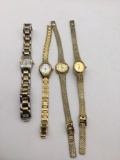 4 x womens vintage watches Lucien Piccard dufonte, Gruen, 2 x Elgin,