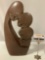 Large African stone carved figure sculpture art, made in Zimbabwe, approx 11 x 21 x 3 in.