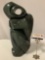 Large African stone carved figure sculpture art, signed by artist Kambanje, shows wear, see pics