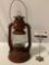 Antique DIETZ no. 2, Syracuse, New York, USA. Red kerosene camp lantern w/ DIETZ glass and handle,