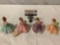 Vintage 4 pc. lot of JOSEF ORIGINALS girls in dresses figurines: September/Sapphire w/ tag, see pics