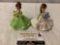 Vintage 2 pc. lot of JOSEF ORIGINALS girls in dresses figurines, December, August/Peridot